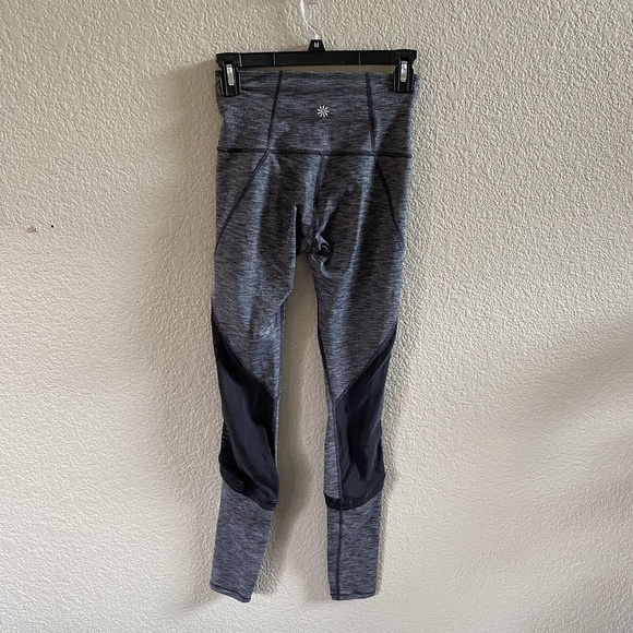 Athleta High Rise Plie Mesh Insert Tight Heather Grey black Size XXS Dance Barre - Picture 5 of 12
